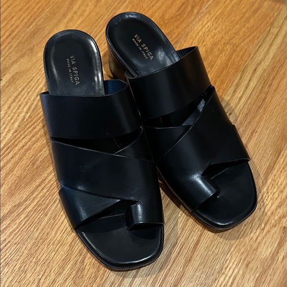 Via Spiga Black Women's Slide Sandals - Picture 1 of 6